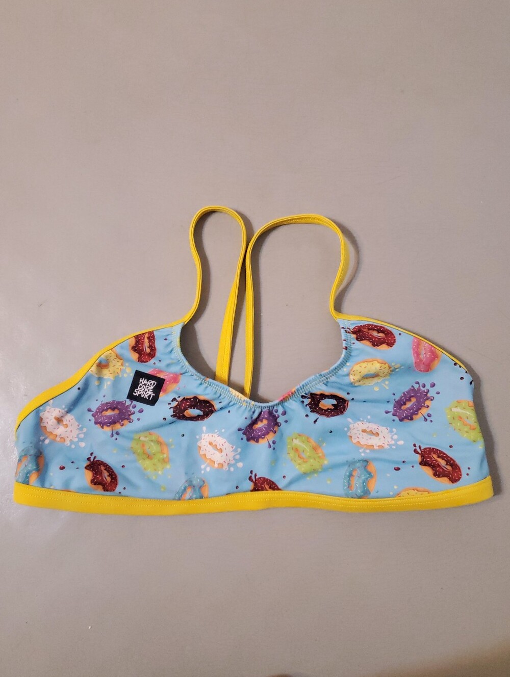 Hardcore Sports Women's Blue Donuts‎ T-back Swim Bra Top Large